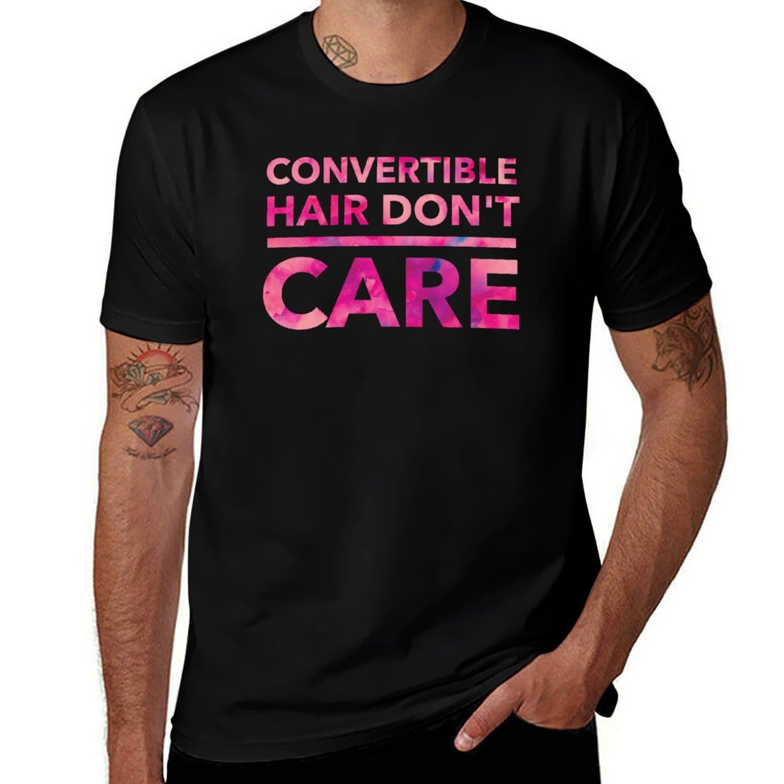 Hair Care Works - Konwertowalna koszulka „Don't Care T-Shirt” –